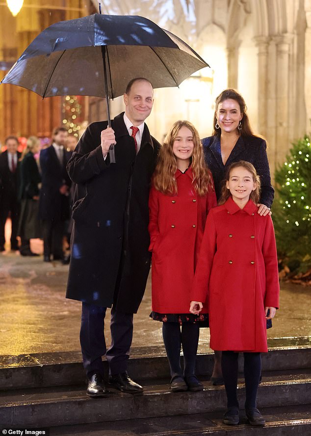 The Peep Show star, 45, shares two daughters, Maud, 12 and Isabella, nine, with her husband Lord Frederick Windsor (seen  at Westminster this month)