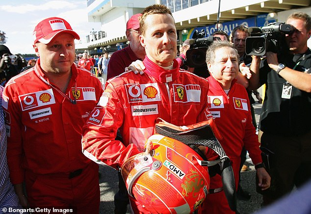 Only Schumacher's closest acquaintances like former Ferrari boss Jean Todt (right, in 2006) are permitted to visit the Formula One icon