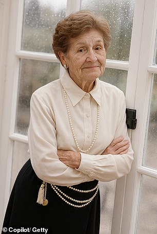 It then predicted what her appearance would be at age 73 if she kept everything natural (seen)