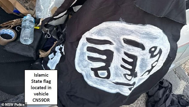 The Akrams allegedly placed Islamic State flags across the front and rear windscreens
