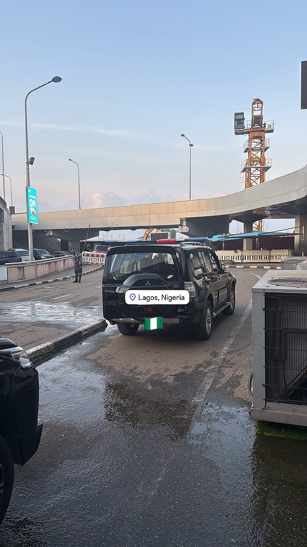 A picture of a truck which was posted on Instagram by his strength and conditioning coach before the group set off