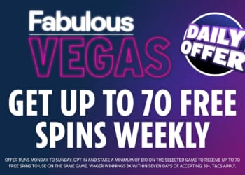 Fabulous Vegas players can earn up to 70 free spins with the Daily Offer game