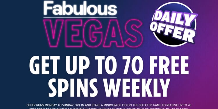 Fabulous Vegas players can earn up to 70 free spins with the Daily Offer game
