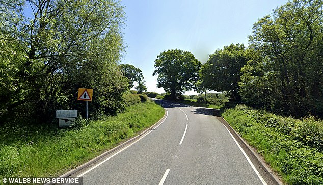 The crash happened here on the A489 between Churchstoke and Lydham and police believe a tractor was being overtaken when it happened
