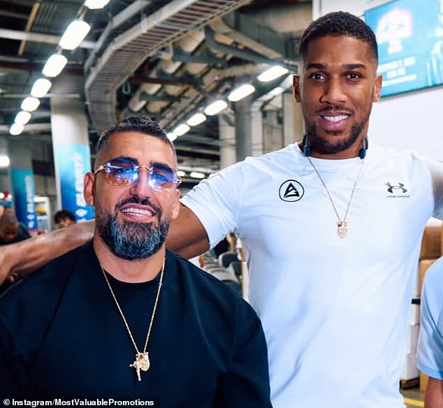 Ghami poses with Joshua earlier this month before his fight against Jake Paul