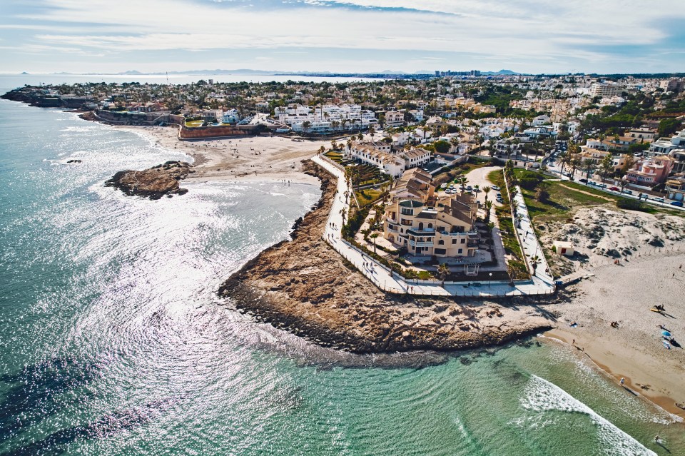 La Zenia Beach, located on Costa Blanca in Orihuela Costa. Spain