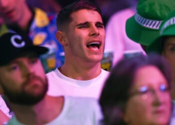 Premier League star hit with brutal chant after fans spot him at World Darts Championship