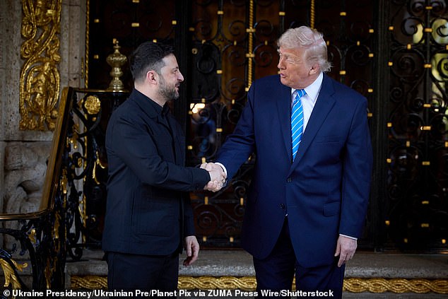 The alleged strike comes after Trump met Zelenksy in Florida on Sunday and the US president said they were 'getting a lot closer, maybe very close' to an agreement to end the war