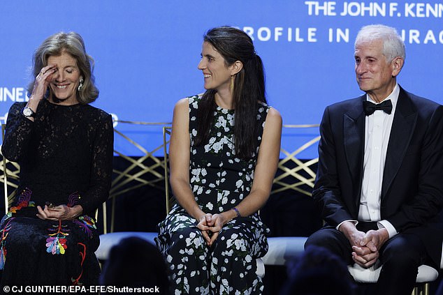 Pictured: Tatiana Schlossberg with her mother Caroline Kennedy and father Edwin Schlossberg