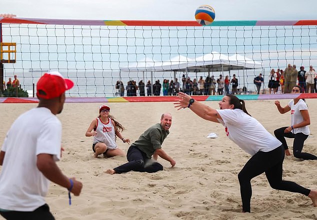 November: The Prince of Wales plays volleyball on the Copcabana ahead of the 2025 Earthshot Prize in Rio de Janeiro