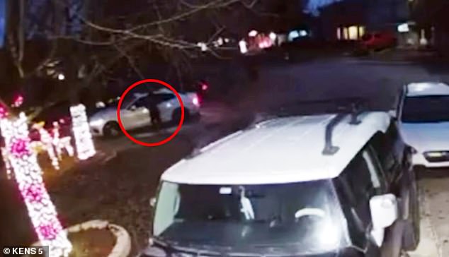 Olmos was last seen on a neighbor's surveillance camera leaving her San Antonio neighborhood just before 7am Wednesday, where footage captured her rummaging through her car