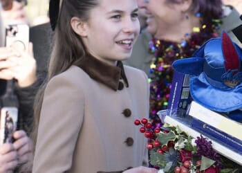 Princess Charlotte, ten, put on a confident display as she chatted with well-wishers on December 25