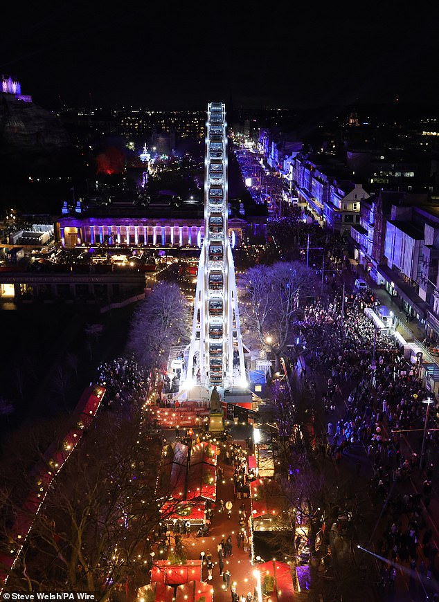 General view of the Hogmanay New Year celebrations in Edinburgh on December 31, 2025