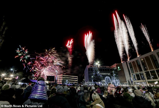 More colourful displays erupt into the dark night as Sunderland locals prepare to celebrate 2026