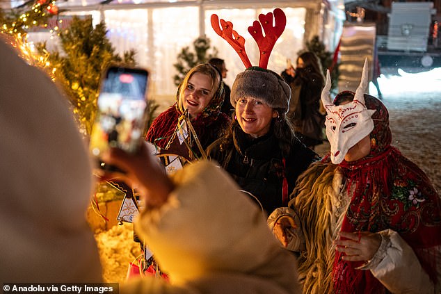 Ukrainians perform their traditional play on December 31, 2025