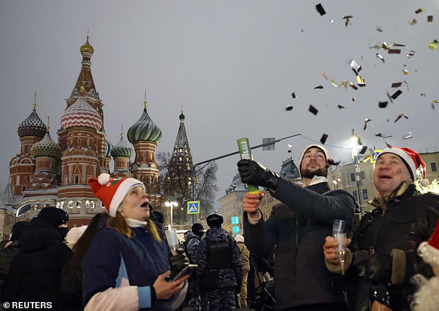 People take part in New Year celebrations in Moscow