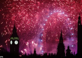 Salute to the Lionesses sees London kick off 2026 in style: Capital's patriotic New Year fireworks captivate millions with tributes to sporting greats taking centre stage - and Land of Hope And Glory even gets a look in