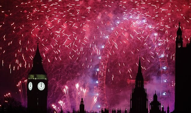 Salute to the Lionesses sees London kick off 2026 in style: Capital's patriotic New Year fireworks captivate millions with tributes to sporting greats taking centre stage - and Land of Hope And Glory even gets a look in