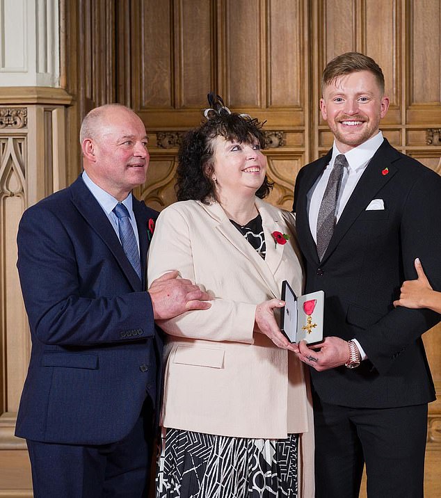 But Peaty's family have insisted the star isn't following his Christian beliefs by shunning his family from their wedding celebrations (pictured with parents Mark and Caroline)