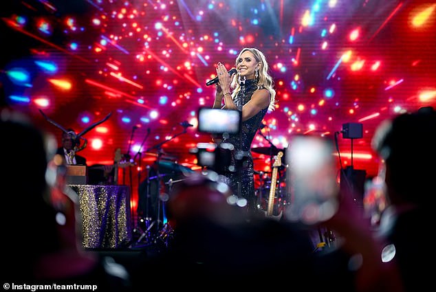 Last year Lara Trump, President Donald Trump's daughter-in-law, provided some musical entertainment, crooning a rendition of Tom Petty's I Won't Back Down before the crowd
