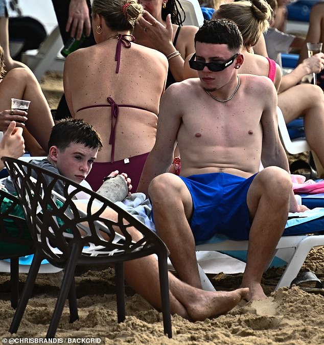 Kai had been on crutches and with his right foot in a protective boot