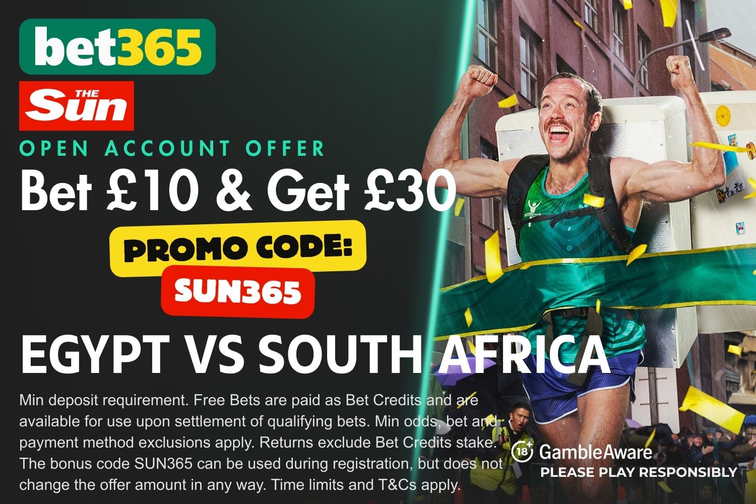 Egypt vs South Africa bet365 bonus code SUN365