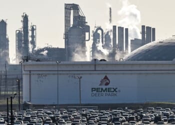 The PEMEX Deer Park oil refinery is seen on April 8, 2025, in Deer Park, Texas.