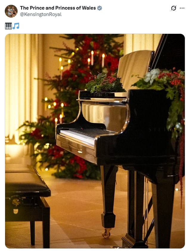 The royal couple posted a cryptic image of a piano on Instagram on Christmas Eve morning