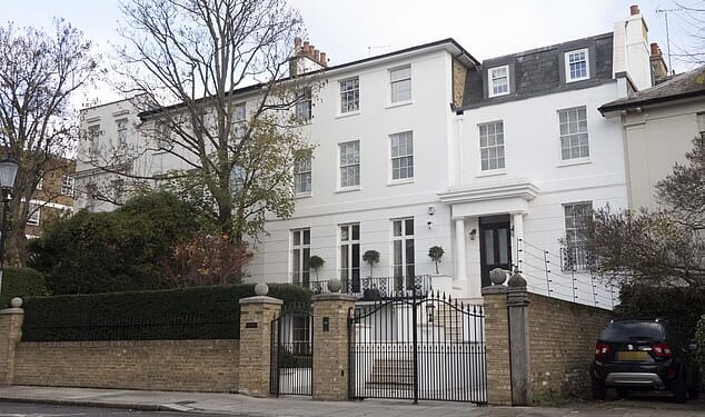 Pictured: A Notting Hill house with an electric fence designed to keep foxes away from the property