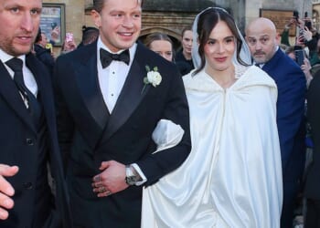 Adam Peaty and Holly Ramsay's fairytale wedding was reportedly overshadowed by strict security with burly bodyguards and sniffer dogs on Saturday
