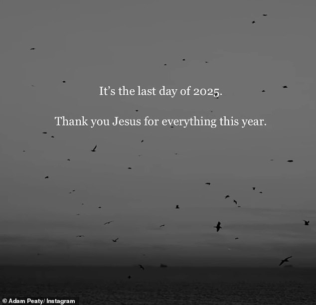 Adam Peaty has given thanks to Jesus in his first social media post since marrying Holly Ramsay and taking her surname