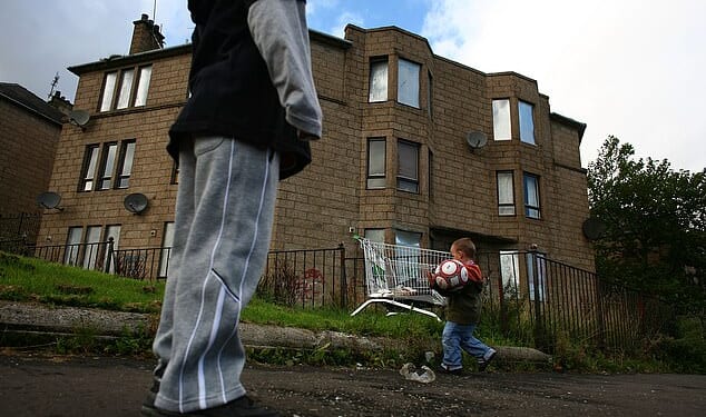 There were 1.52 million youngsters living in a house where not a single adult family member is employed as of September, according to data from the Office for National Statistics (file photo)