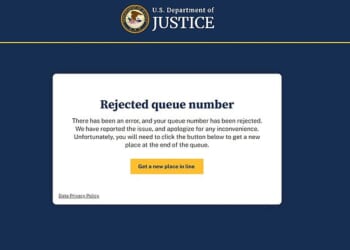 An image of the technical problems encountered when Americans try to access the Epstein files on the Department of Justice website