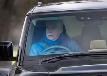 Andrew Mountbatten-Windsor was spotted driving alone in his Range Rover near Windsor Castle on Saturday