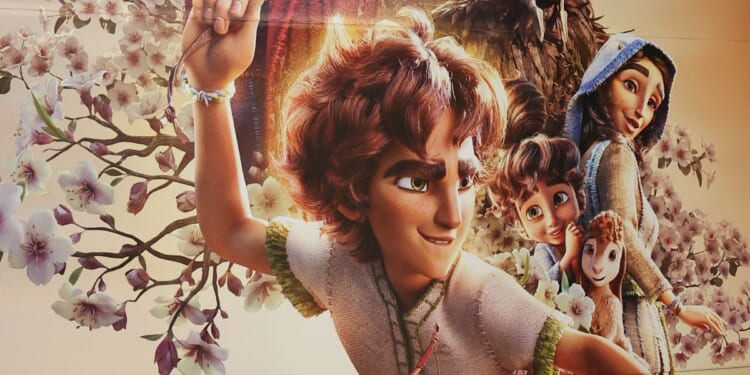 A poster for "David" is displayed Saturday at a dine-in theater in Franklin, Tennessee.