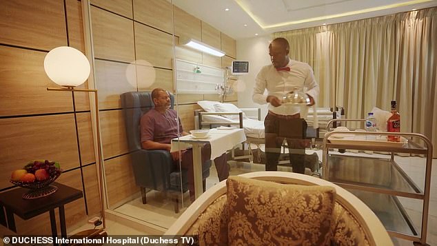 Anthony Joshua is being treated at the Duchess International Hospital (pictured above), which offers Duchess Royal Suites for VIP patients