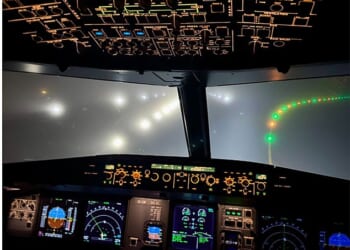 The cabin of the SAS flight Nicky caught into Copenhagen earlier this year