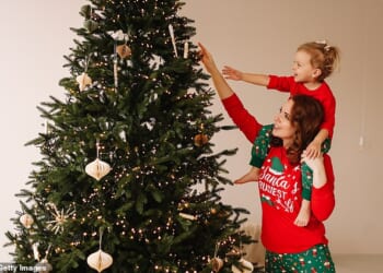 'I love Christmas, and even at times of great stress and sadness in my life, I¿ve still climbed to place the angel on top of the tree,' writes Bel Mooney (picture posed by models)