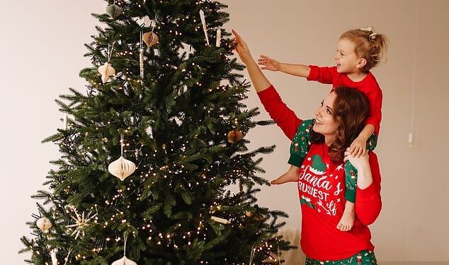 'I love Christmas, and even at times of great stress and sadness in my life, I¿ve still climbed to place the angel on top of the tree,' writes Bel Mooney (picture posed by models)