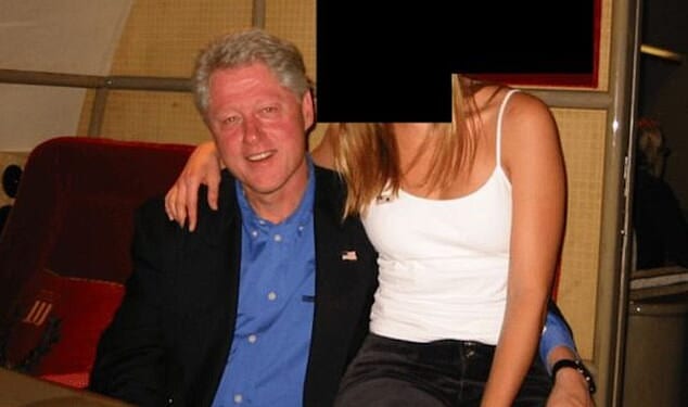 Former President Bill Clinton is seen in an image with a woman as part of the Epstein files that were released on Friday