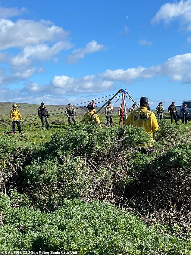 Cal Fire used a rope system to retrieve Fox's body on Saturday