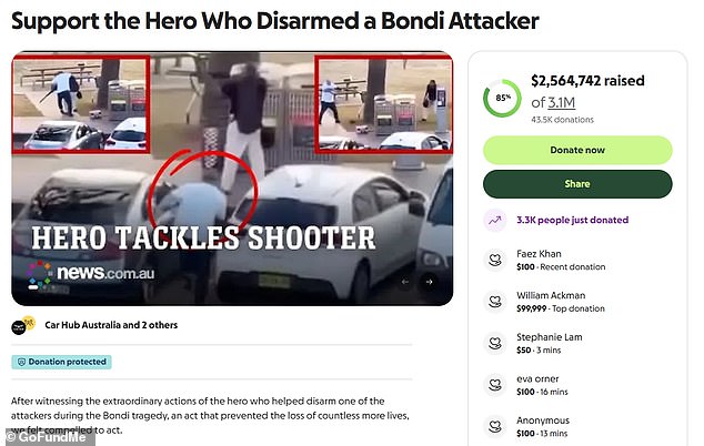 Mr Al-Ahmed's GoFundMe campaign has so far raised more than $2.5million