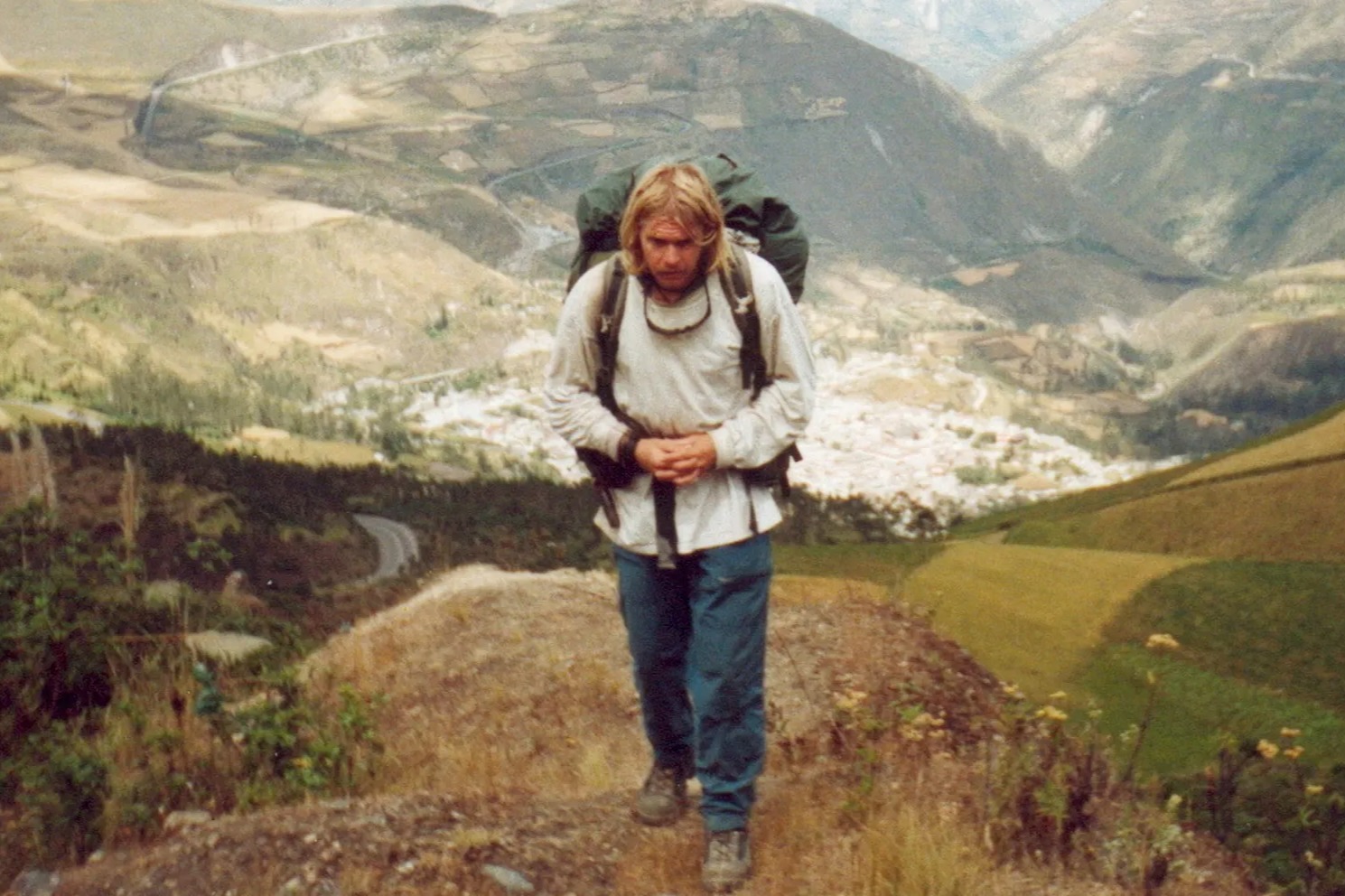 Karl Bushby walking in Ecuador, 2000.