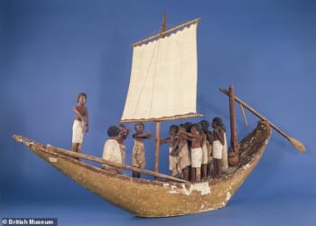 One item in the loan is a very delicate wooden model of an Egyptian river boat thought to be 4,000 years old