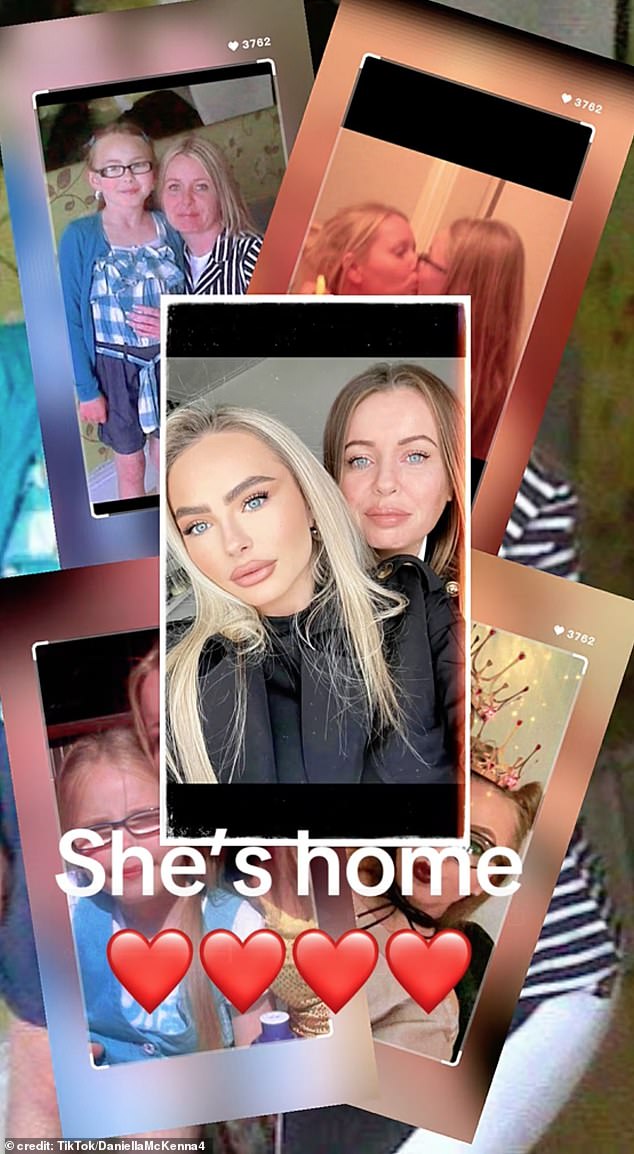 Danielle McKenna has since uploaded a video montage of her daughter to Facebook in the early hours of December 25, boasting of how she had made it home in time for the big day