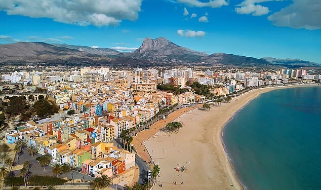 An aerial view of Costa Blanca in Spain. Police are investigating the shooting