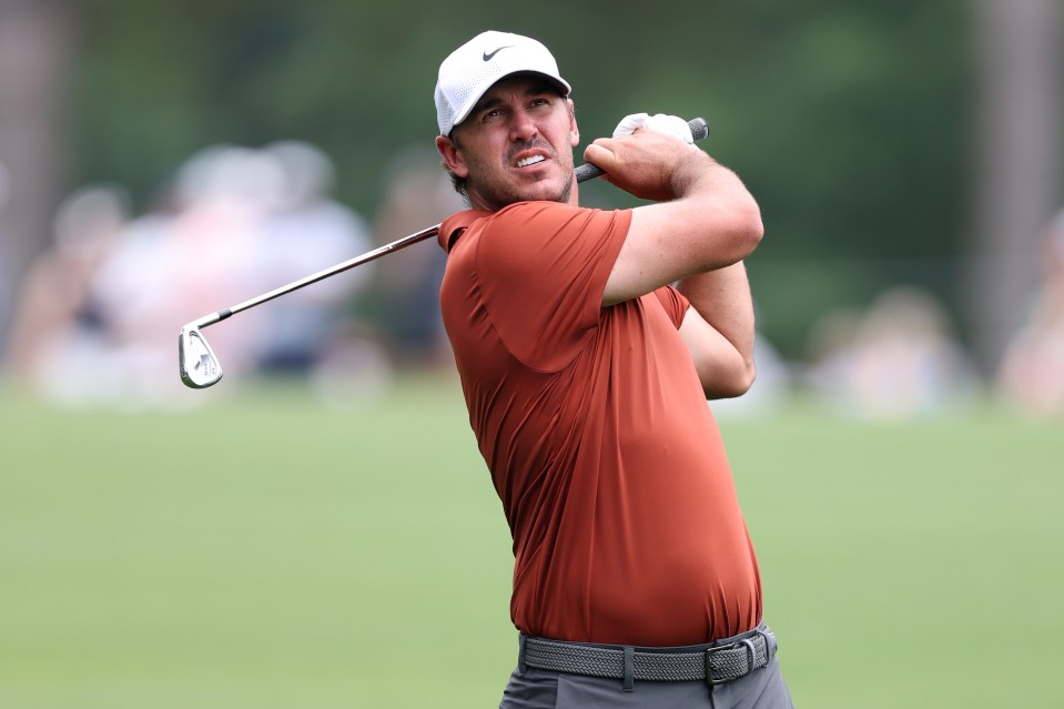 Brooks Koepka hits an approach shot at the PGA Championship.