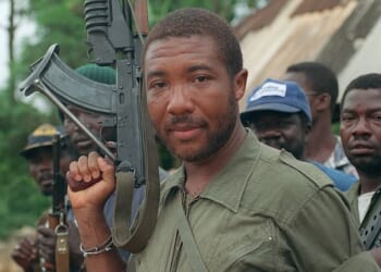 Charles Taylor in his days as a rebel leader in May 1990. Liberia still carries deep scars from the atrocities that were committed by fighters loyal to him and Doe