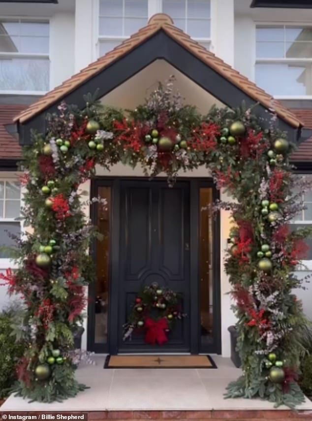 Billie Shephard's front door felt like a scene straight out of an American Christmas movie, with a festive wreath arch