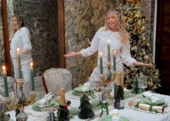 Former TOWIE star Lydia Bright went the extra mile by adding personalised place mats